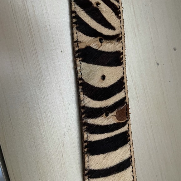Pony hair belt, zebra pattern - Picture 2 of 4